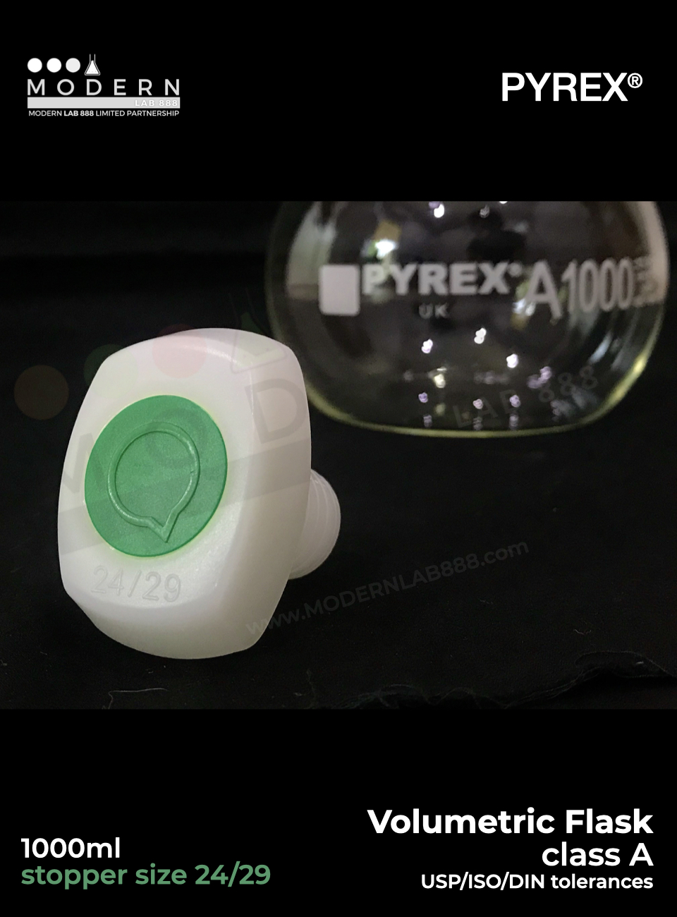 ขวดวัดปริมาตร / Volumetric Flasks, Class A (Batch Certificate), PYREX