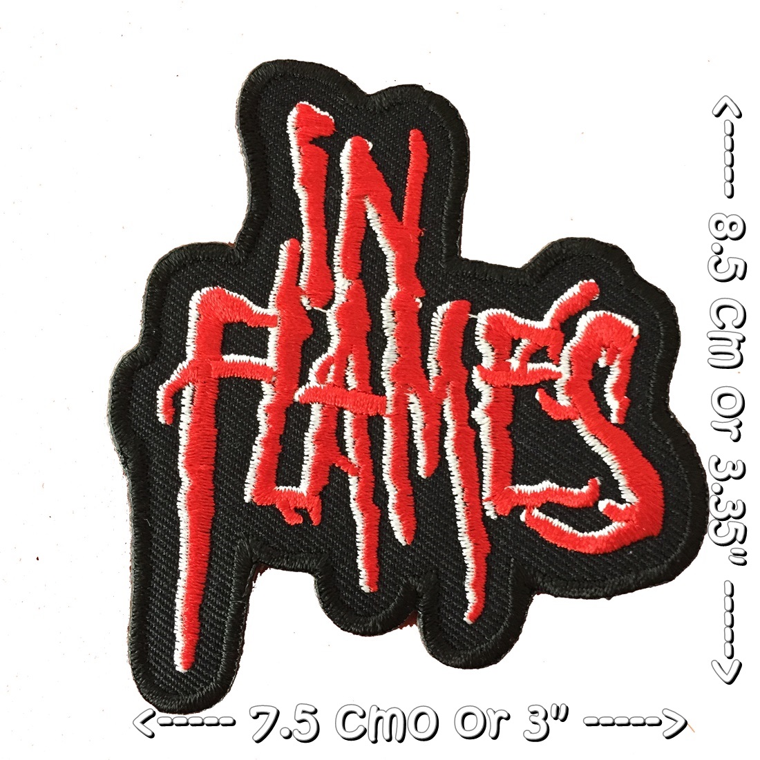 In Flames วงดนตรี ร็อค เฮฟวี่เมทัล พังค์ ตัวรีดแบบปัก อาร์มปัก ตัวรีดติดเสื้อ ตัวรีด ติดกระเป๋า ติดหมวก ติดแจ๊คเก็ต Rock Iron on Embroidered Patch