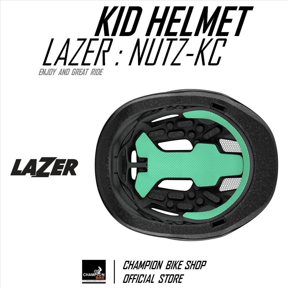 หมวกจักรยานเด็กโต LAZER : NUTZ KINETICORE KID HELMET สีดำ BLACK