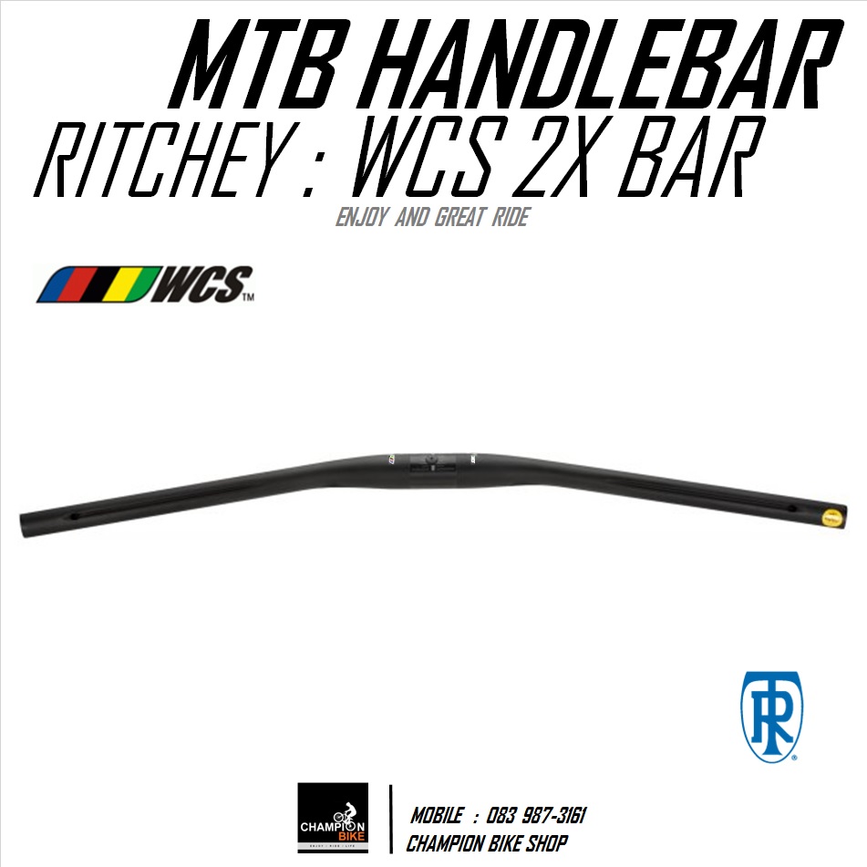 แฮนด์ตรงเสือภูเขา RITCHEY : WCS 2X BAR FLAT HANDLEBAR สีดำ 31.8 / กว้าง 720mm. / +/-5mm