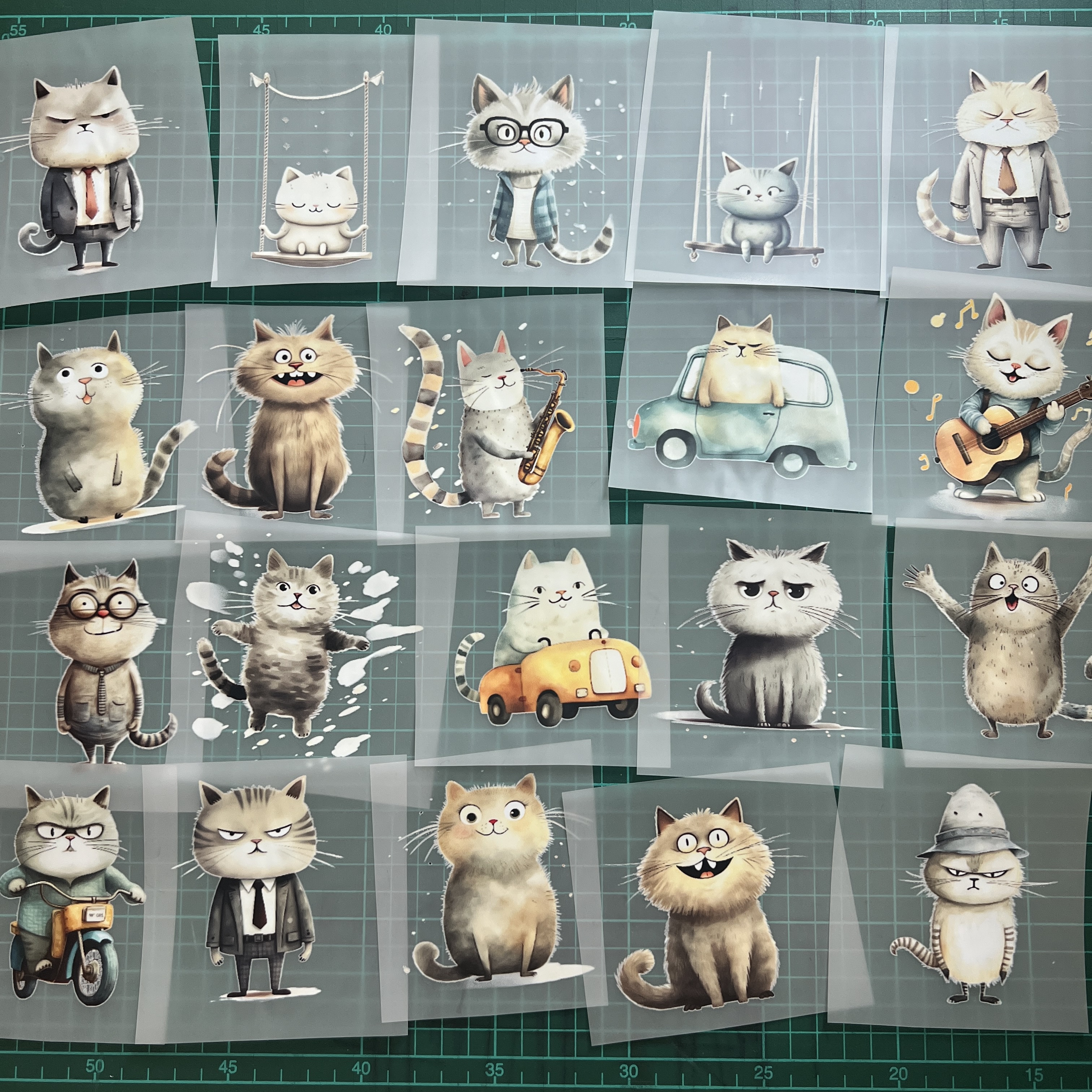 ตัวรีดติดเสื้อ การ์ตูน แมว น่ารัก ฟิลม์รีดร้อน พิมพ์ลาย สติกเกอร์รีดติดเสื้อ สกรีนลาย ฟิลม์ DFT DTF