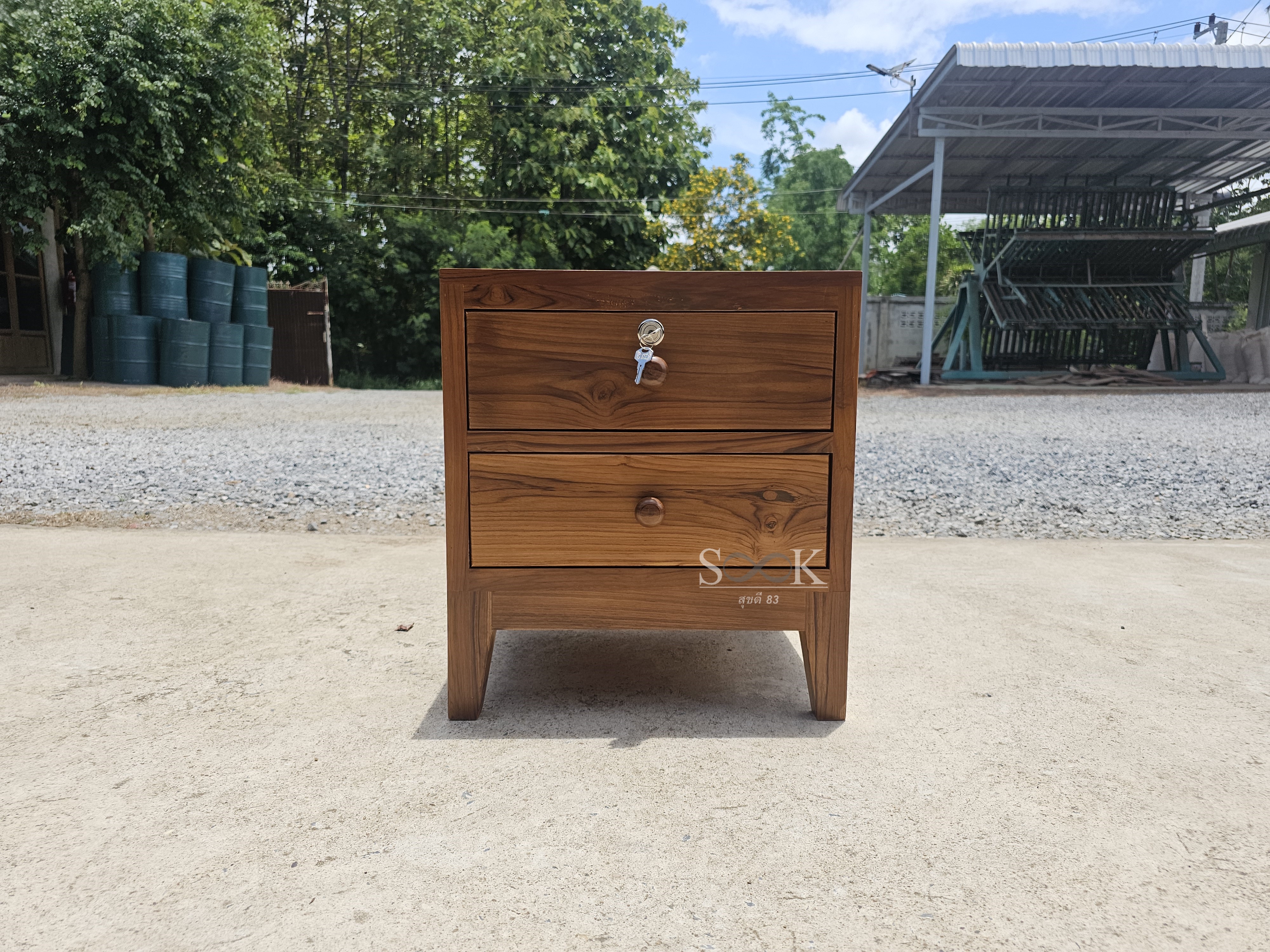 ตู้หัวเตียงโมเดิร์น 2 ลิ้นชัก ขาโมเดิร์น