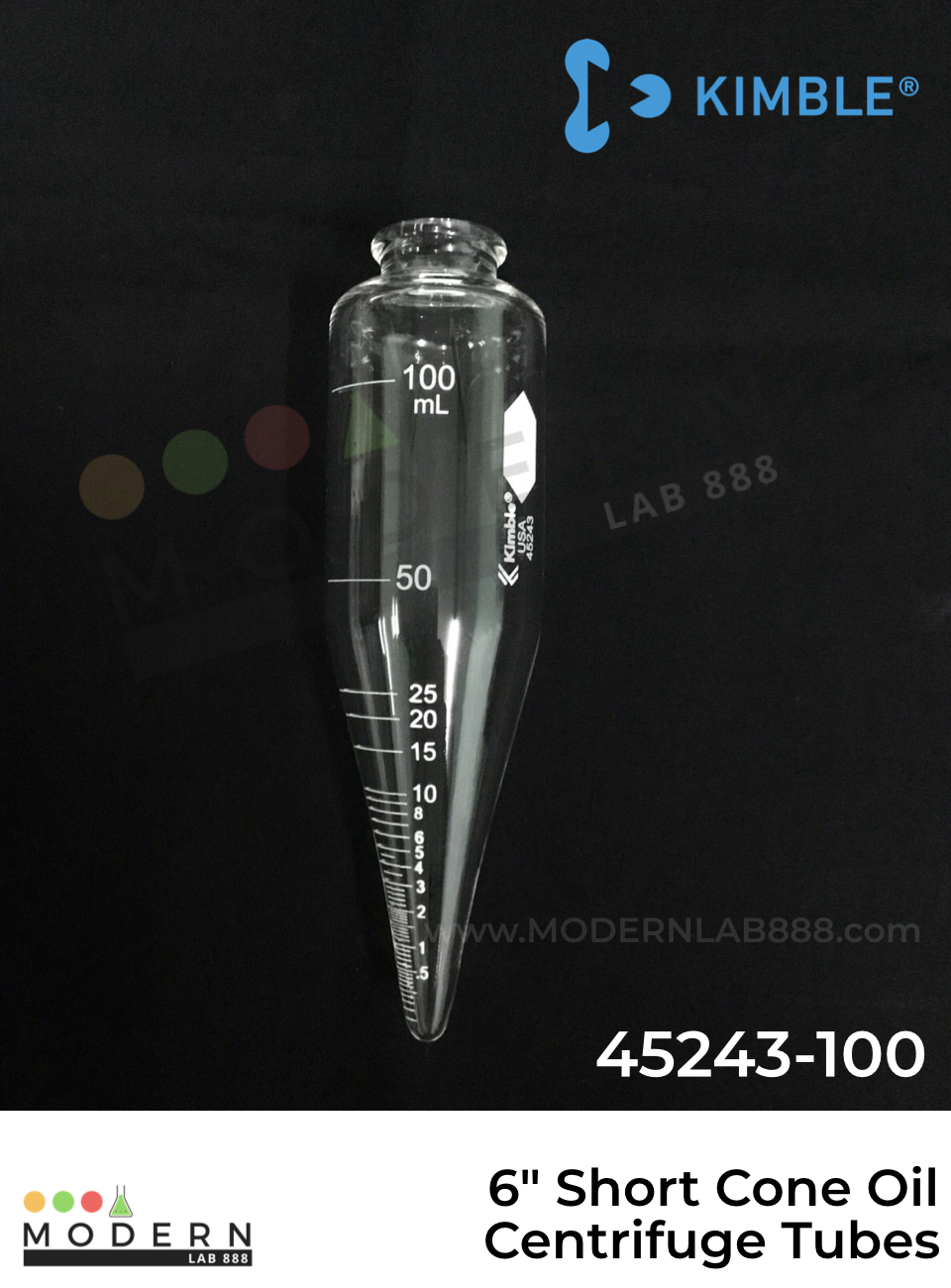 6" Short Cone Oil Centrifuge Tubes