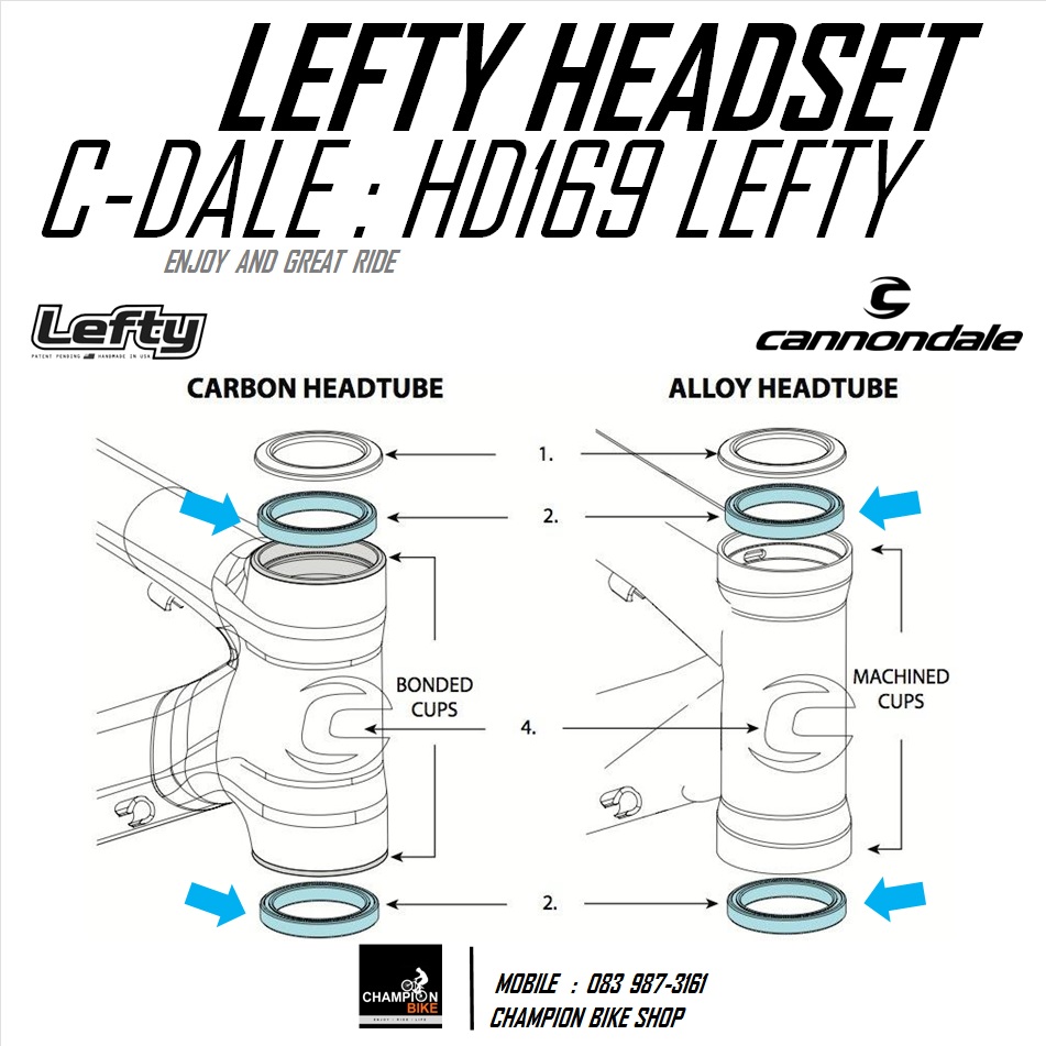 ลูกปืนคอLEFTY 40x51x7mm ENDURO : HD169 CANNONDALE LEFTY / HEADSHOK BEARING SI HEADSET