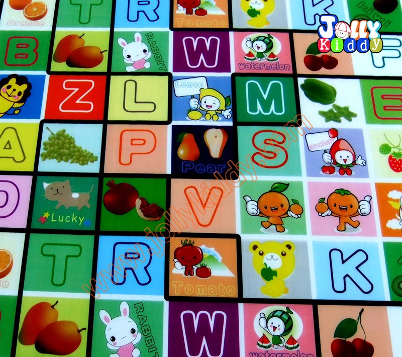 TP123052 แผ่นรองคลานสำหรับเด็ก คุณภาพดีเย็บขอบลายการ์ตูนสองด้าน