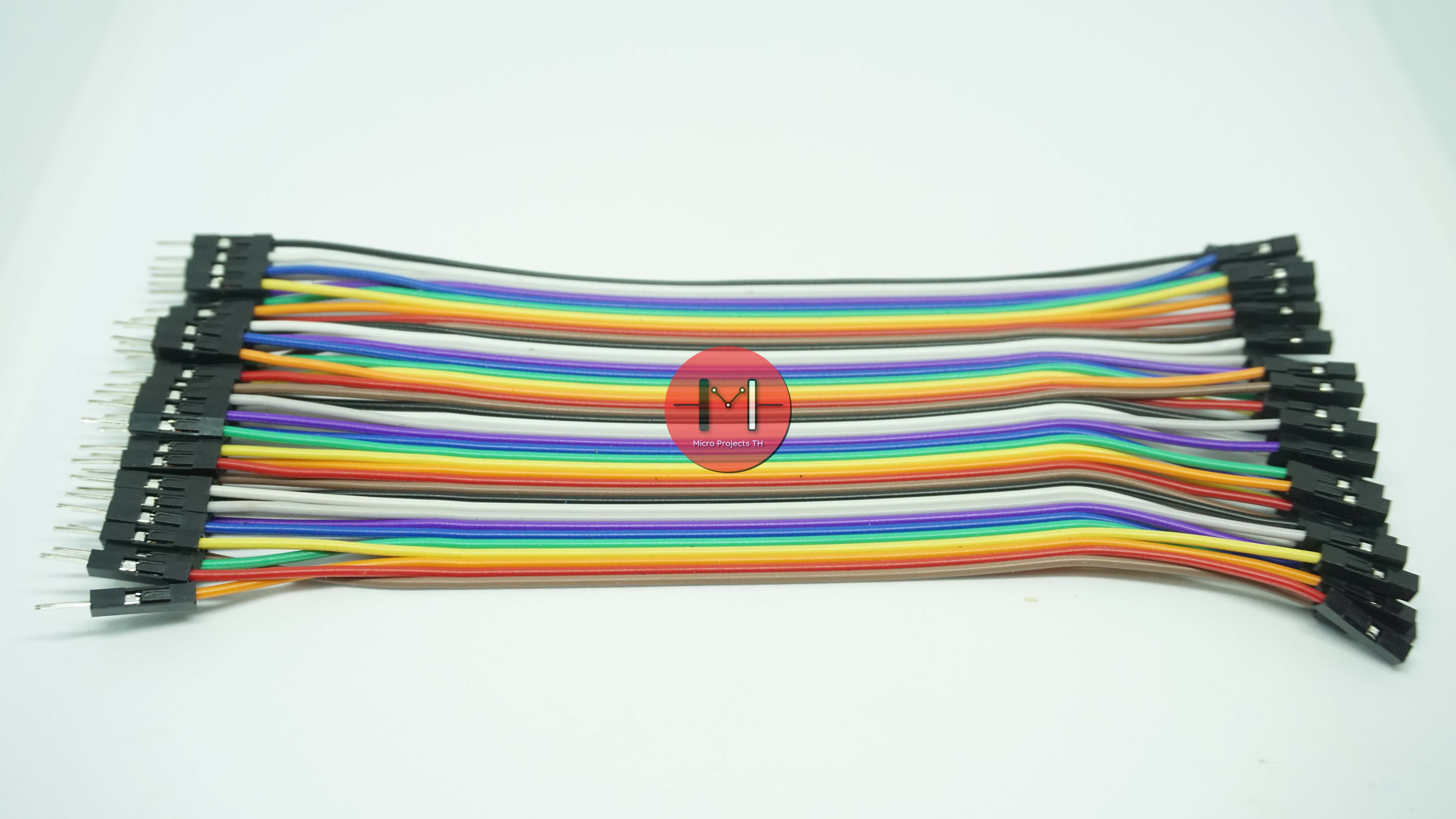 Jumper Arduino สายไฟจัมเปอร์ยาว 15cm ผู้ - เมีย จำนวน 40 เส้น