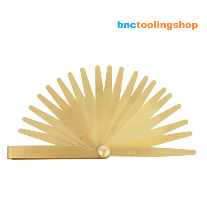 Feeler Gauge 20 Blades Non-magnetic Brass, Brass Thickness Feeler Gauge 0.05-1.00mm, Thickness Gauge,ฟิลเลอร์เกจ,