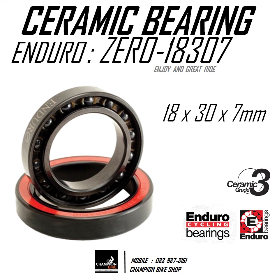 ลูกปืนเซรามิค 18x30x7mm ENDURO : MR18307 ZERO CERAMIC BEARING