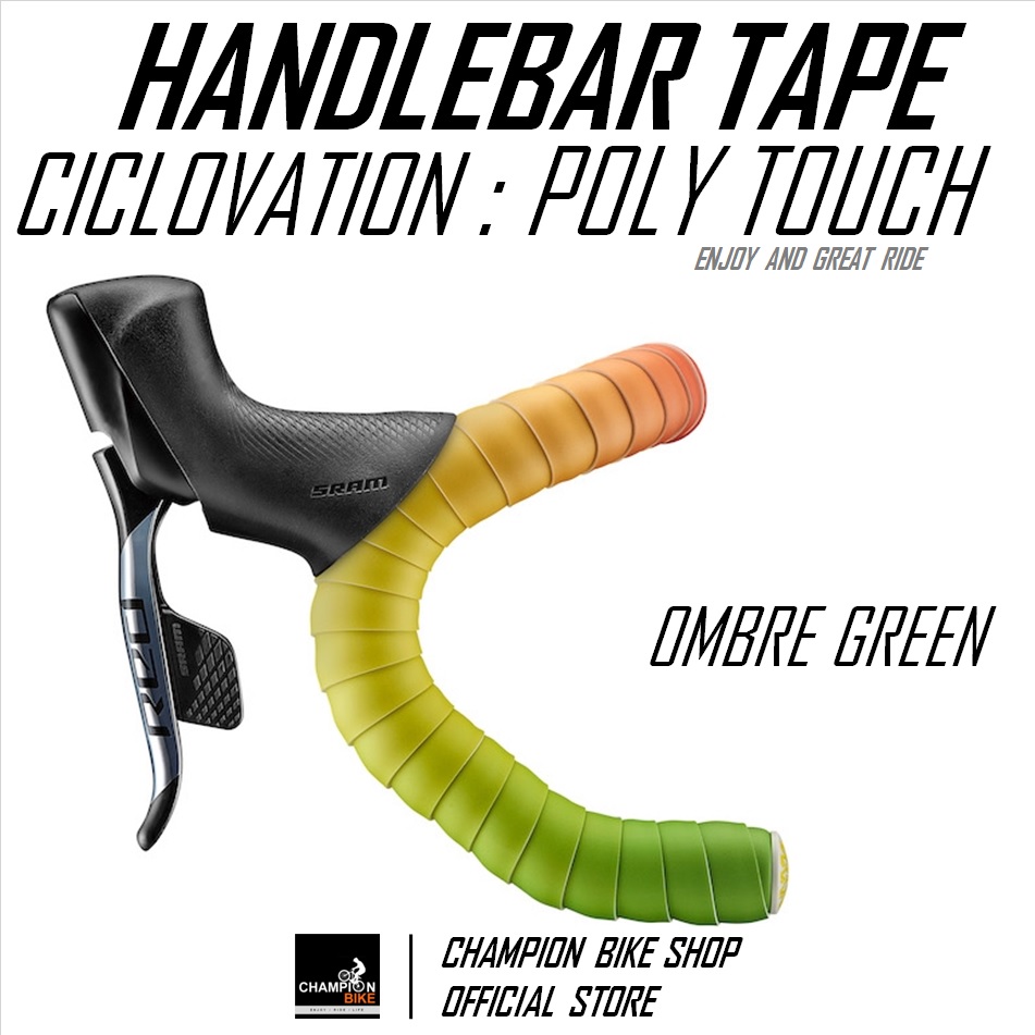 ผ้าพันแฮนด์เสือหมอบ สีเฟดเขียว CICLOVATION : POLT TOUCH - OMBRE GREEN HANDLEBAR TAPE