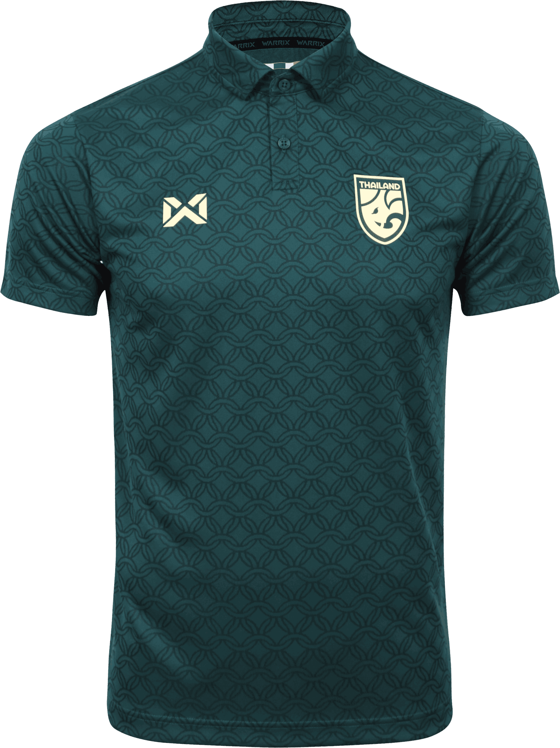 WARRIX ใหม่ล่าสุด!! เสื้อฟุตบอลทีมชาติไทย 2025-26 คอโปโล ลายแก้วชิงดวง (Cheer Polo Version) Thailand National Jersey WA-253FBATH31