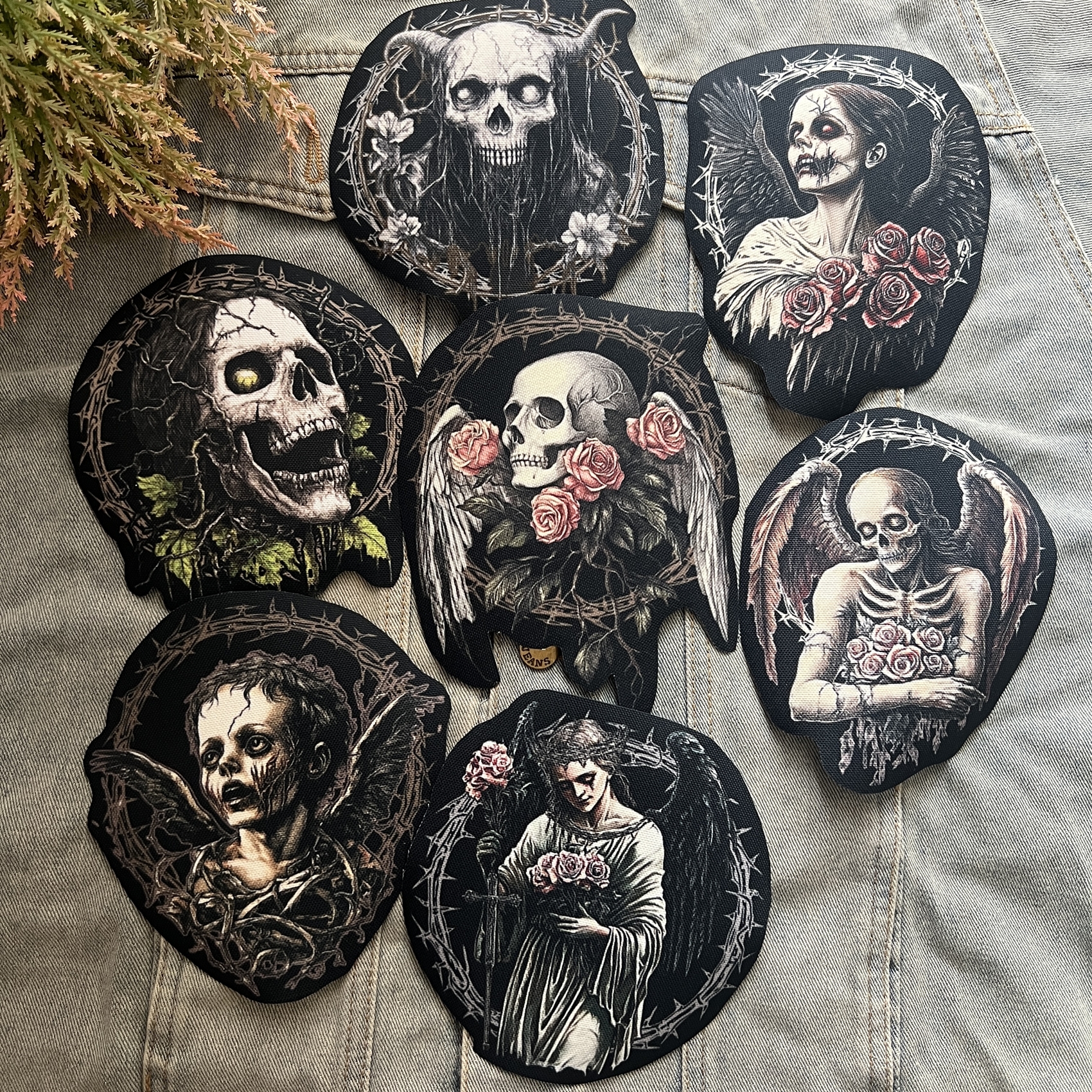ตัวรีดติดเสื้อ Death Angel ผ้าแคนวาสพิมพ์ลาย ตกแต่งเสื้อผ้า Canvas Iron on Patch