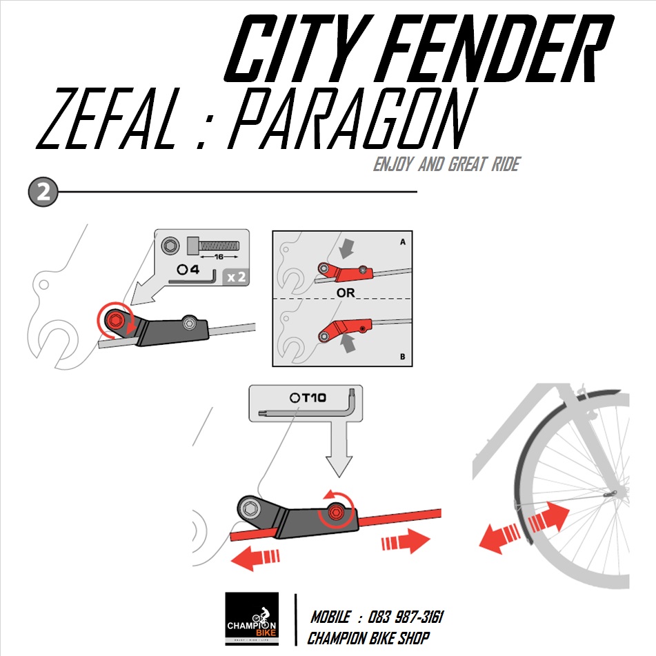 บังโคลนจักรยาน ZEFAL : PARAGON C50 FENDER CITY & HYBRID BIKE 26", 27.5", 650B & 700c หน้ากว้าง 52mm