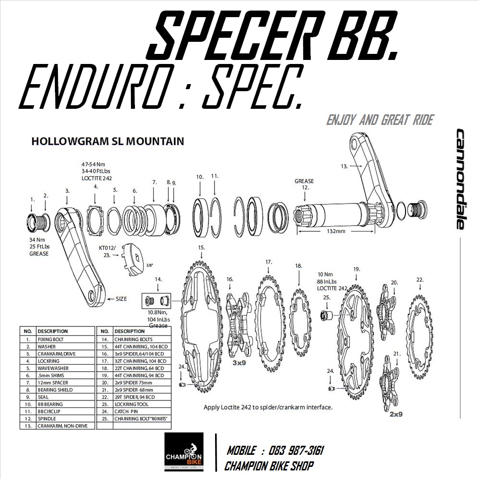 แหวนสปริงรองกะโหลก BB30 แหวนสปริงรองขาจาน BB30 ขนาด30mm ENDURO : WAVE WASHER 30mm FOR BB30 / BB30A