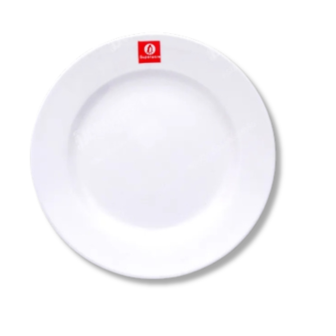 จานกลมทรงตื้น เมลามีน 9 นิ้ว Superware สีขาว (P129-9)