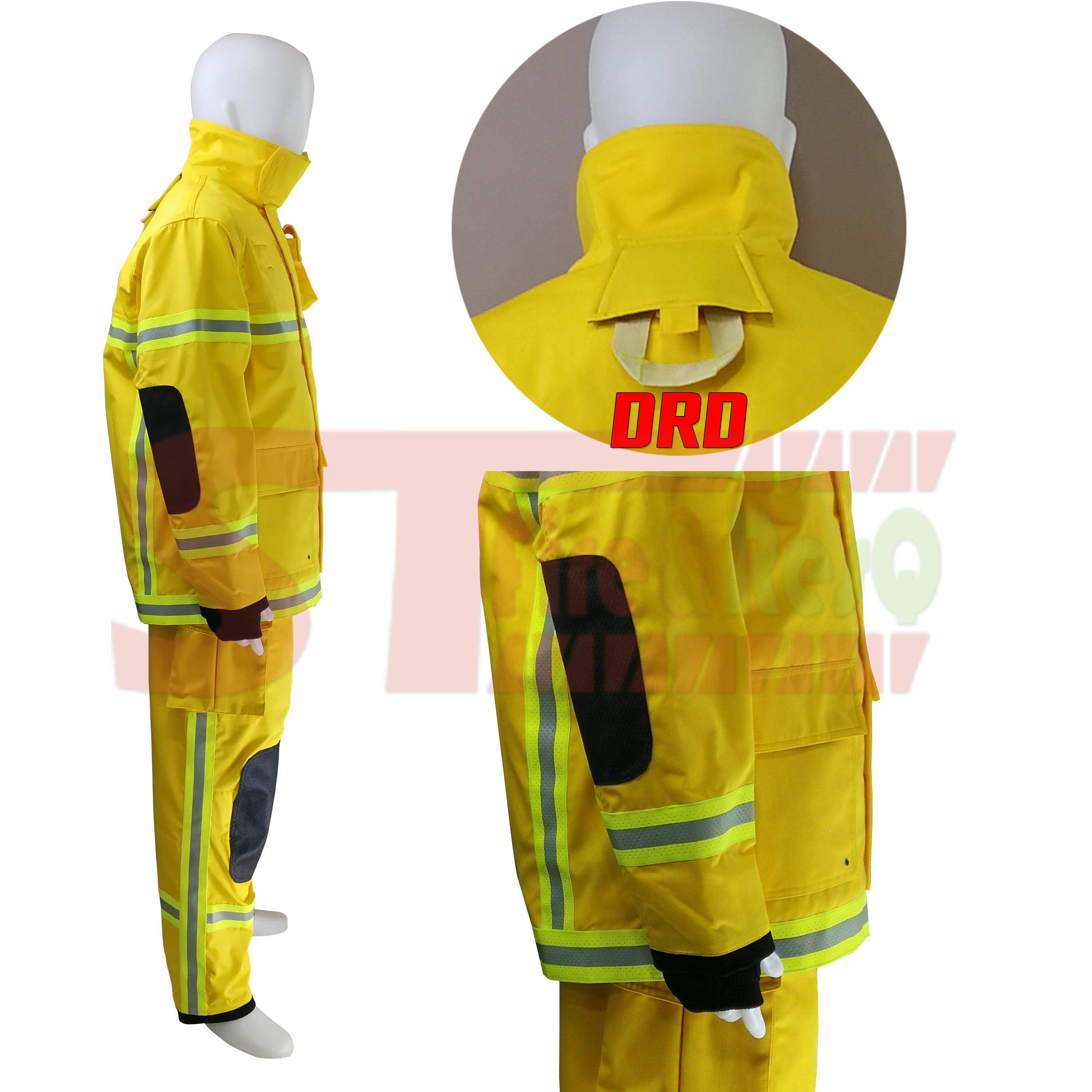 ชุดดับเพลิงในอาคาร ผ้า Nomex สีเหลือง