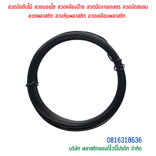 ลวดมัดต้นไม้ ลวดผูกต้นไม้ ลวดขึงสแลน ลวดเพาะชำ ลวดผูกป้าย ลวดบอนไซ ลวดคล้องป้าย ลวดมัดงานเกษตร ลวดลวดมัดสแลน หุ้มแบบกลม-บจก.พลาสติกแอนด์ไวร์โปรดัก SKU-00589