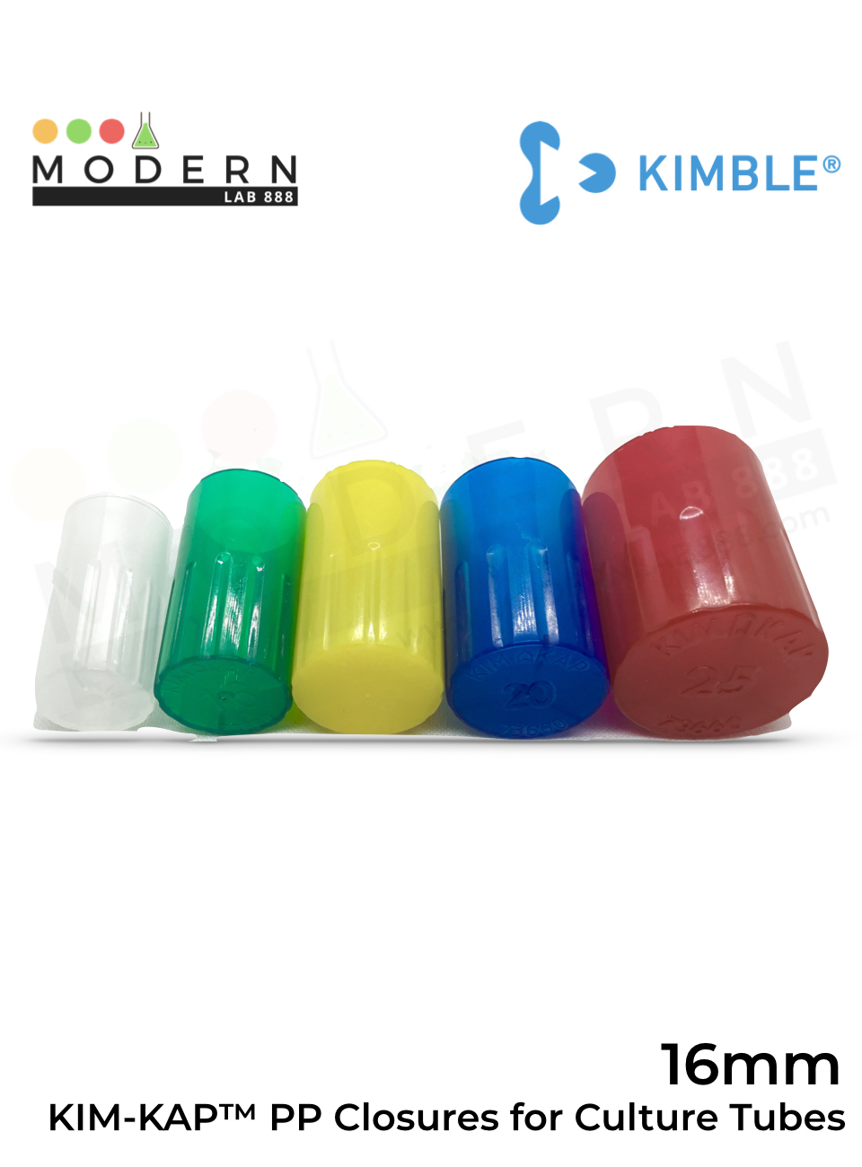 16mm. ฝาปิดหลอดทดลอง / KIM-KAP™ PP Closures for Culture Tubes