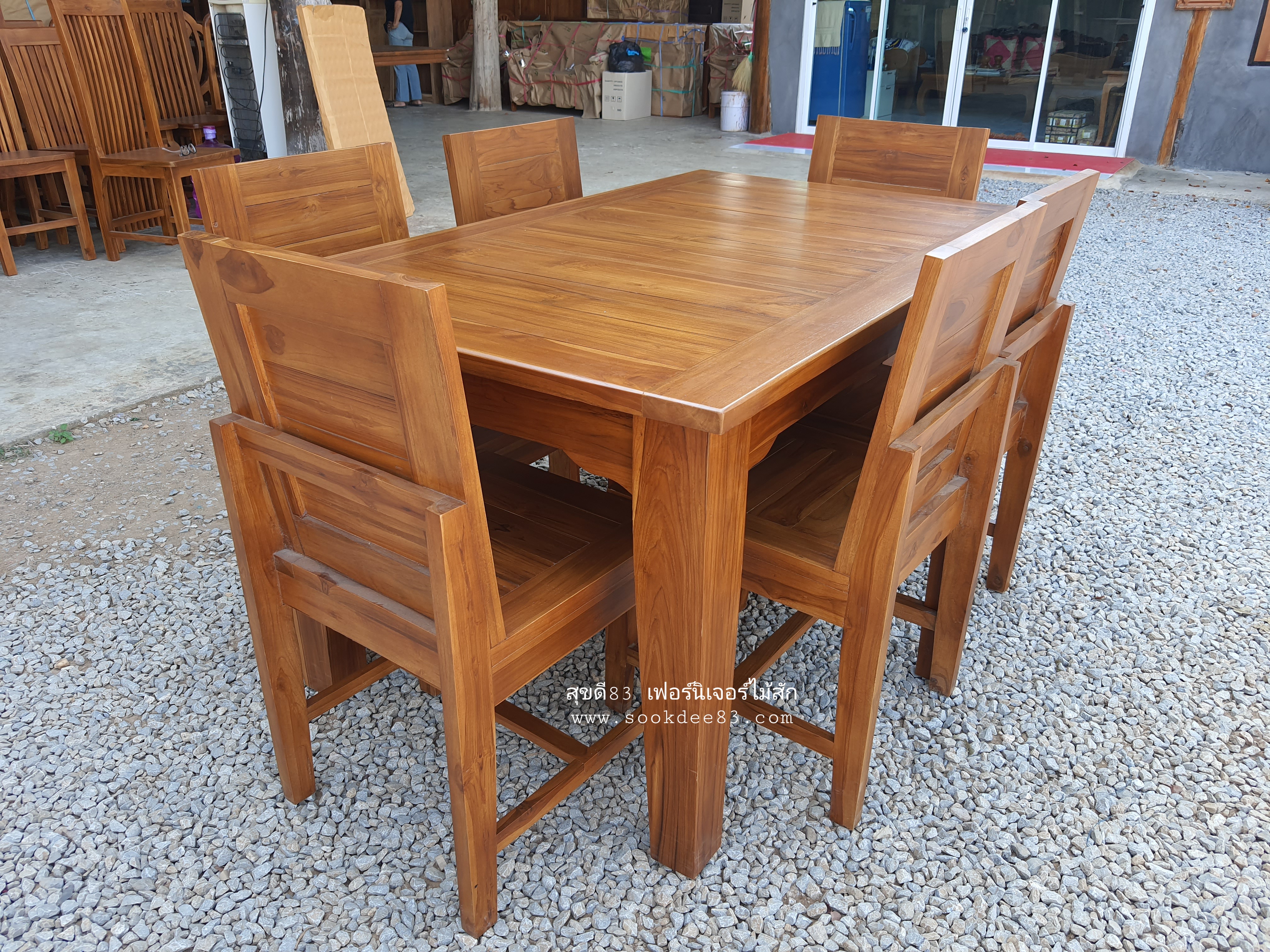 ชุดโต๊ะกินข้าวสุดคุ้ม เก้าอี้ 6 ตัว