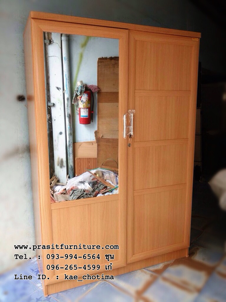 ตู้เสื้อผ้า 4 ฟุต กระจก 1 บาน รุ่น "เบสท์"