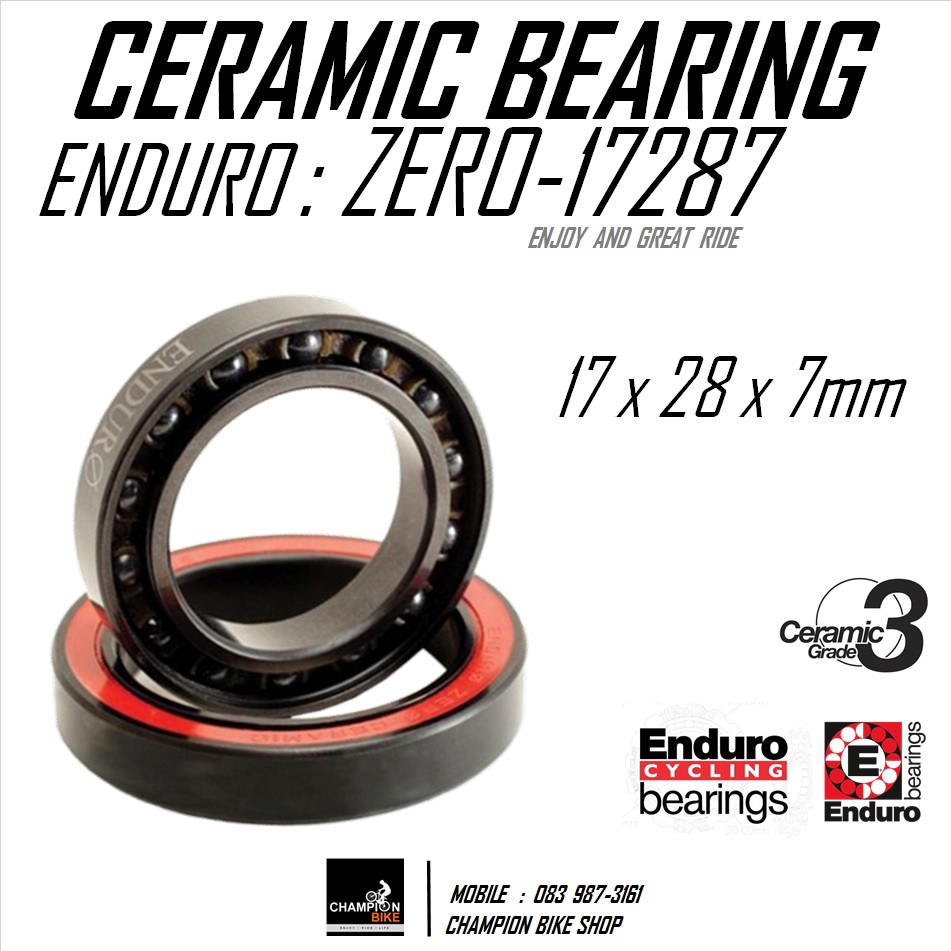 ลูกปืนเซรามิค 17x28x7mm ENDURO : MR17287 ZERO CERAMIC BEARING