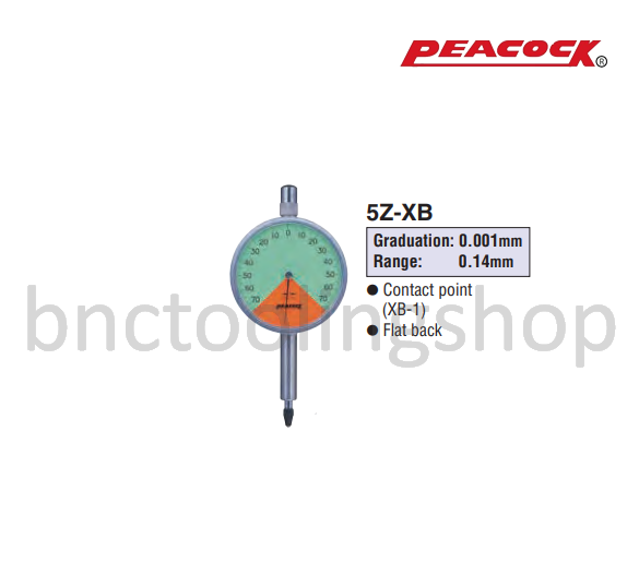 ไดอัลเกจ ขนาด 0.14มิล ความละเอียด 0.001มิล,One Revolution Dial Gauges Range 0.14mm Graduation 0.001mm,Peacock,5Z-XB
