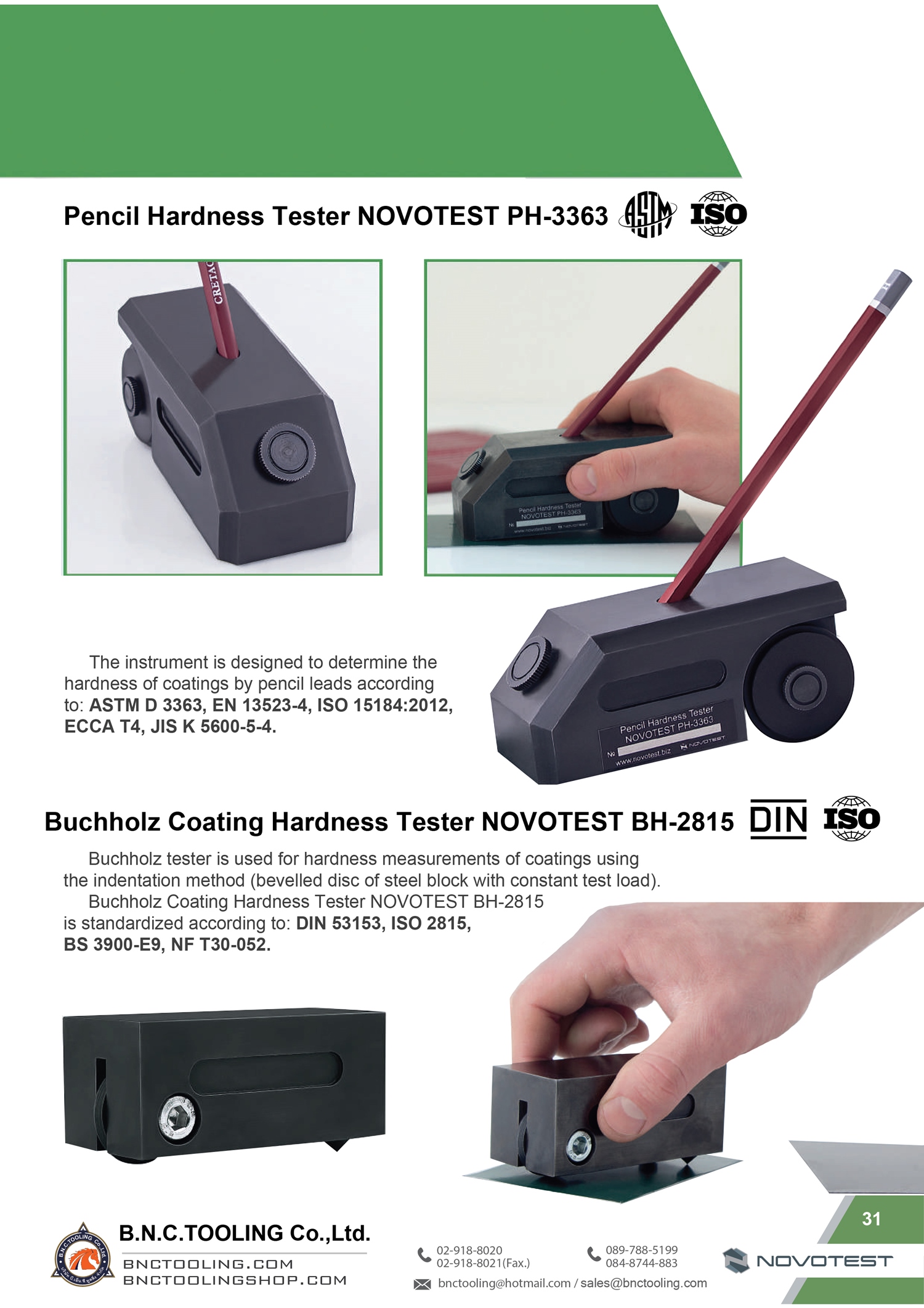 NOVOTEST,Buchholz Coating Hardness Tester NOVOTEST, BH-2815