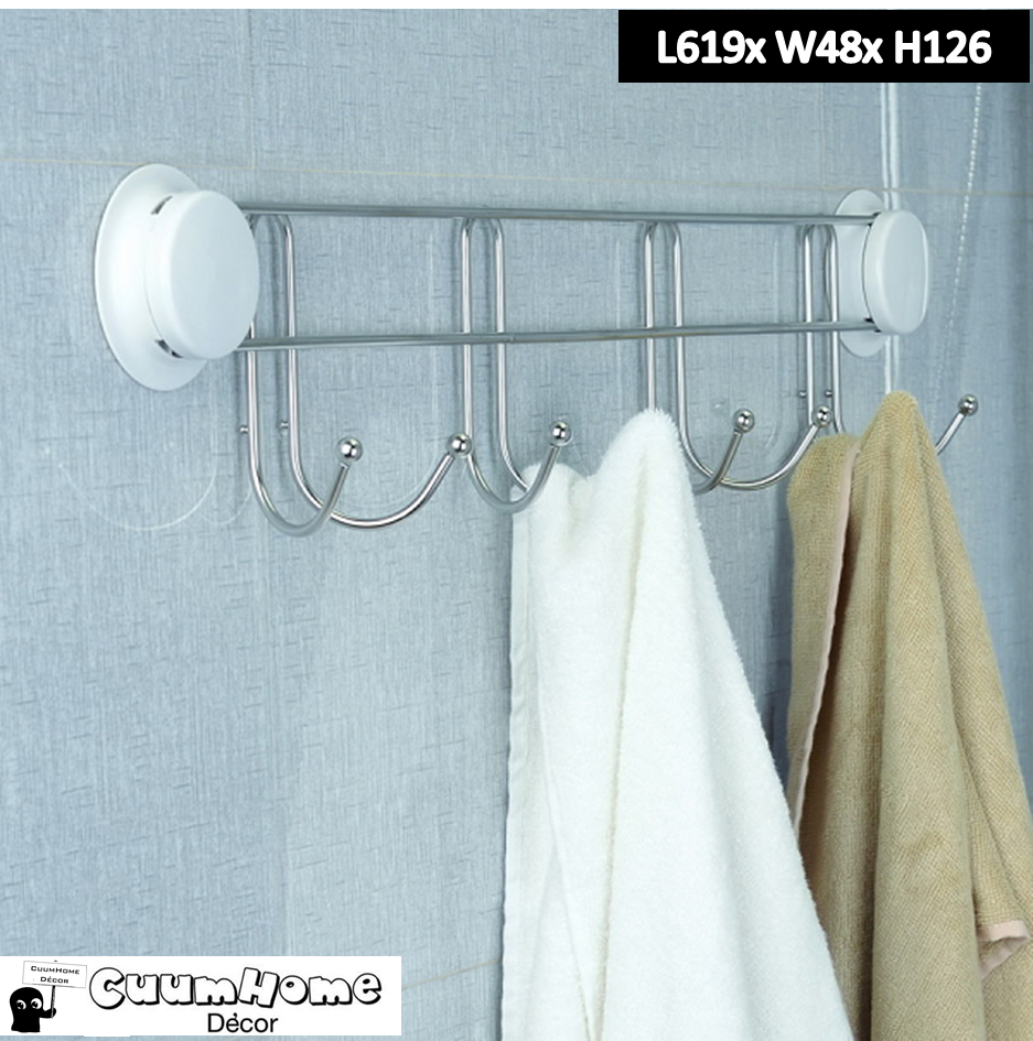 VR-16 ตะขอแขวนอุปกรณ์ 8 Hook ไม่ต้องเจาะผนัง