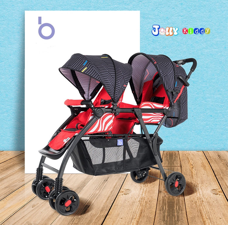 C10197 รถเข็นเด็กแฝด Gmini-705 รถเข็นพี่น้อง สองตอน ดีไซน์ทันสมัย