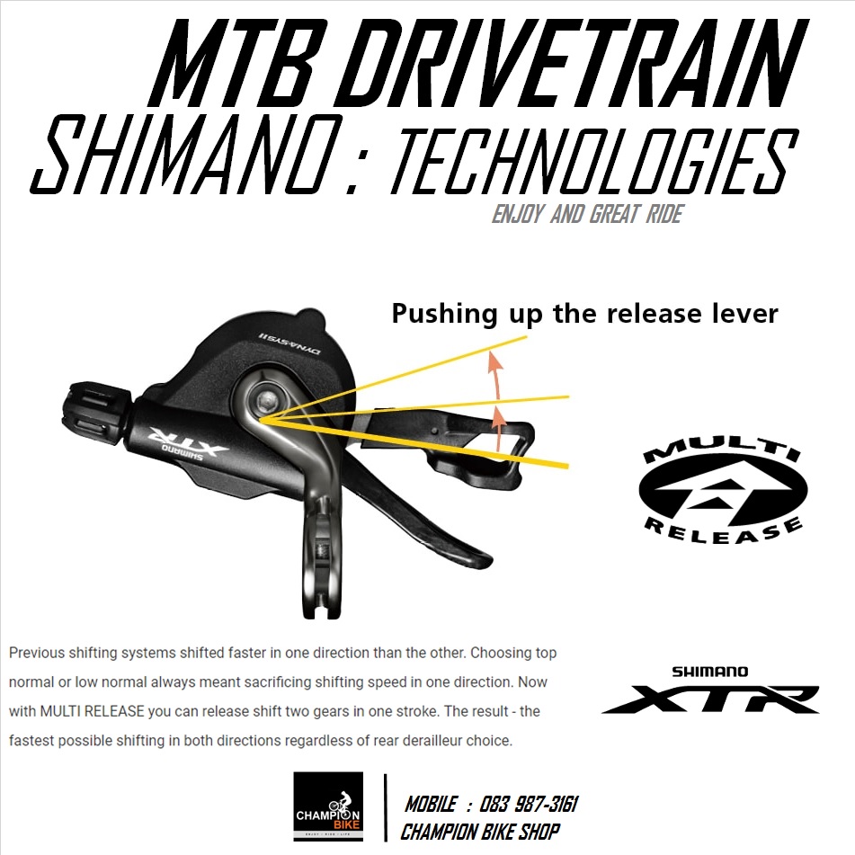 มือเกียร์เสือภูเขา11สปีด SHIMANO XTR SL-M9000 L/R MTB SHIFTING LEVER 2x11 SPEED