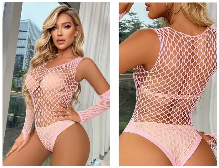 K131 ชุดตาข่ายเซ็กซี่ บอดี้สูทตาข่าย ชุดว่ายน้ำตาข่าย ตัวชุดสวมใส่แบบคล้องไหล่ มาพร้อมกับถุงมือปลายเปิดแบบเกี่ยวนิ้วโป้งตามรูปถ่ายสินค้าจริงเลยค่ะ