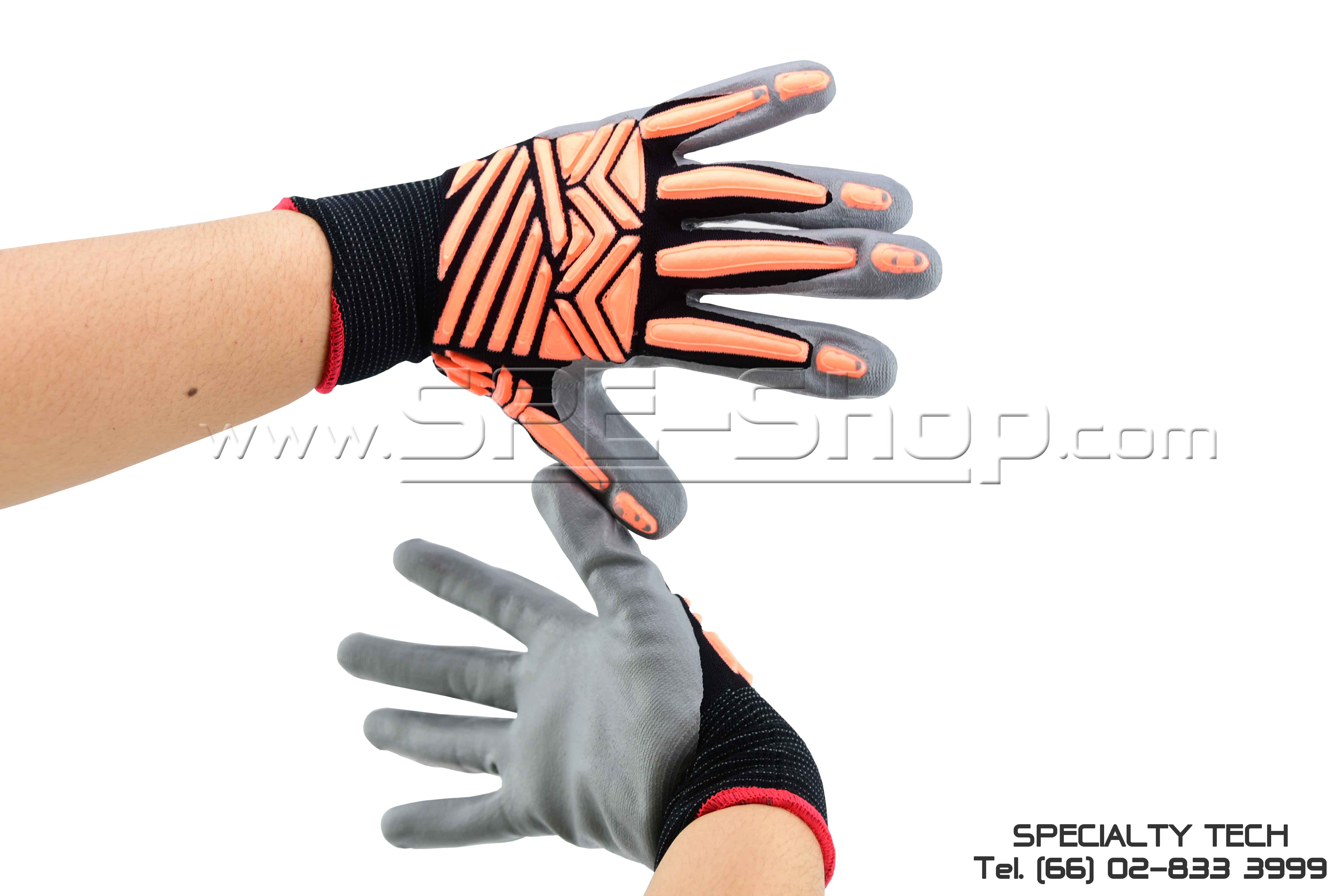 Nitrile Palm Coated and Back Protection ถุงมือเซฟตี้เคลือบไนไตร