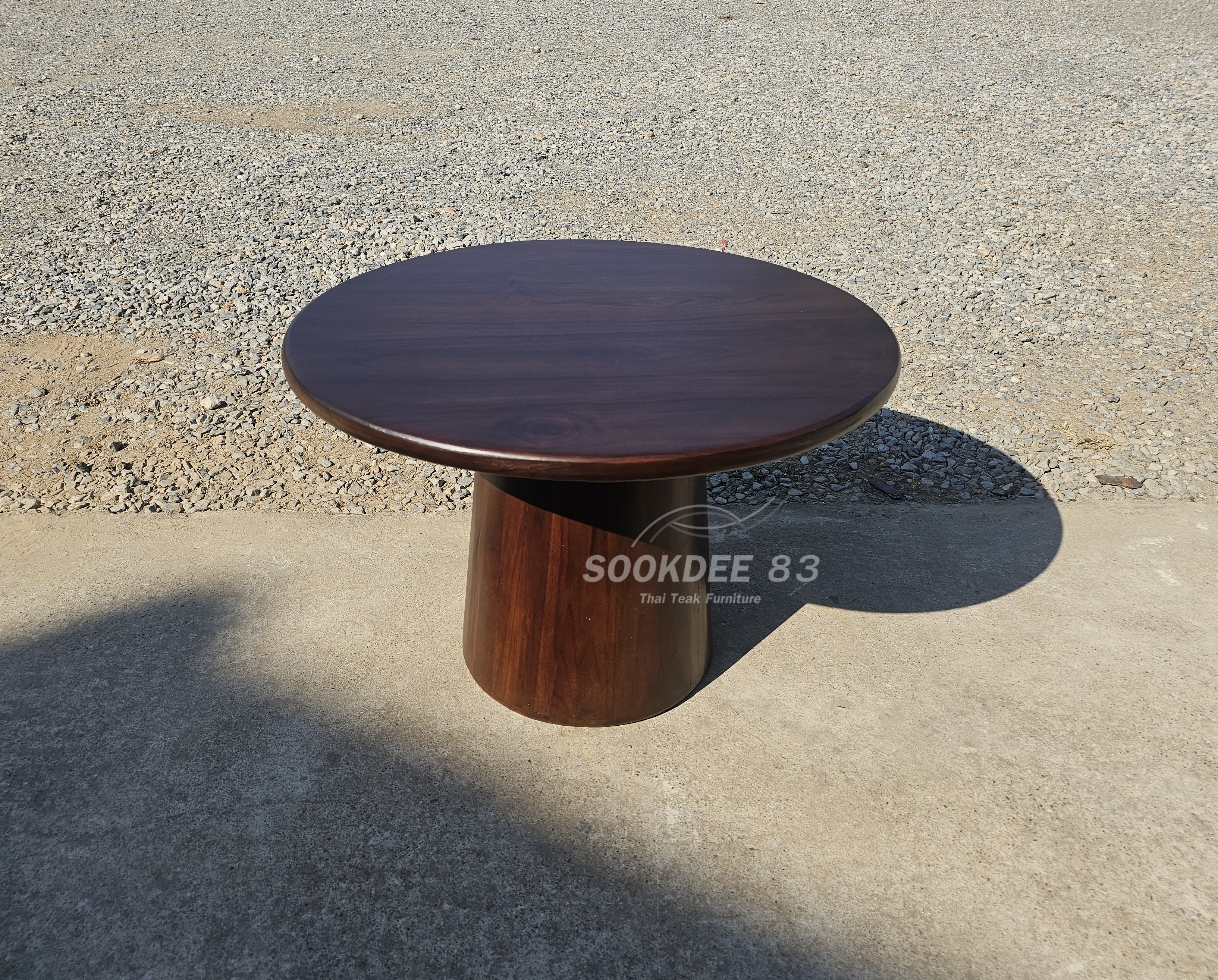 โต๊ะกาแฟกลมขาเห็ด (สีสัก)