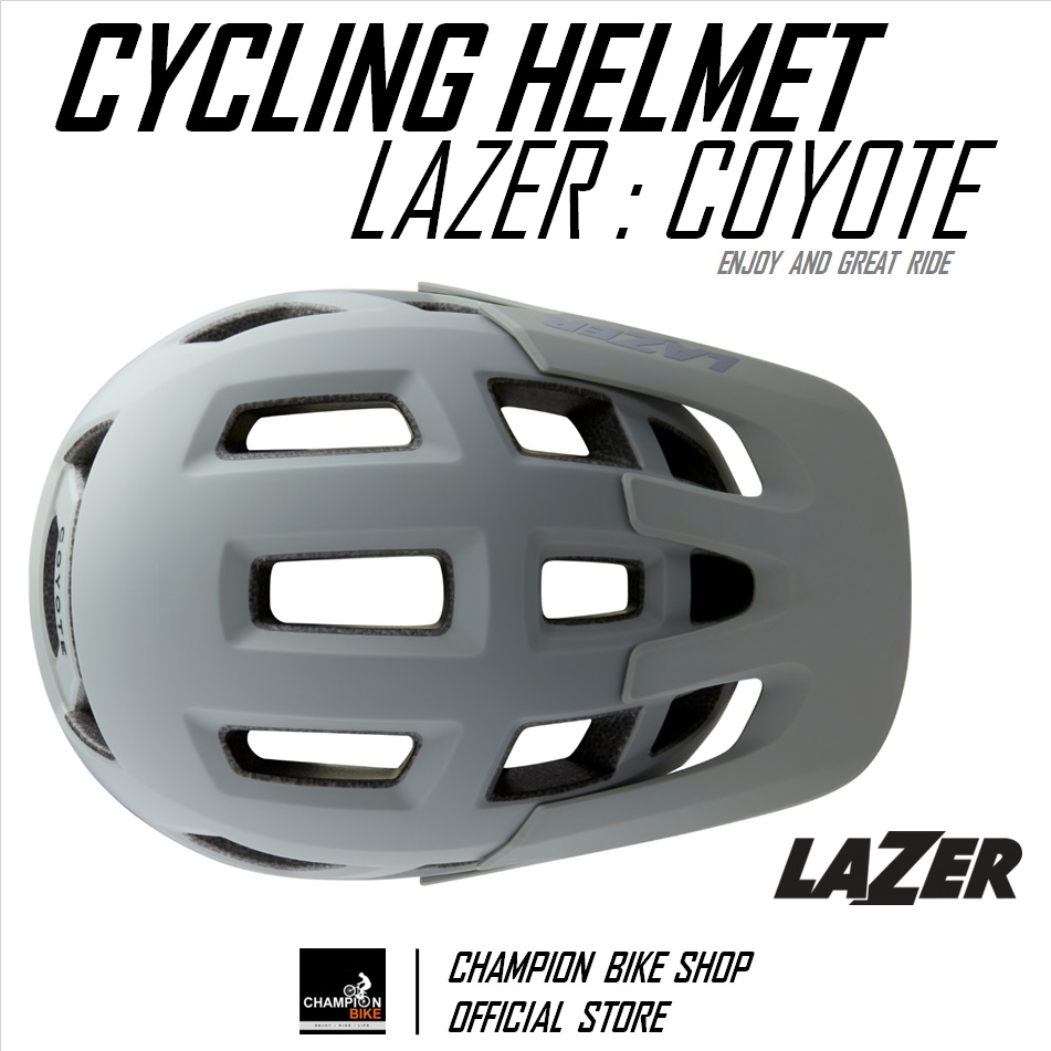 หมวกจักรยาน LAZER : COYOTE MTB BIKE HELMET สีเทาด้าน
