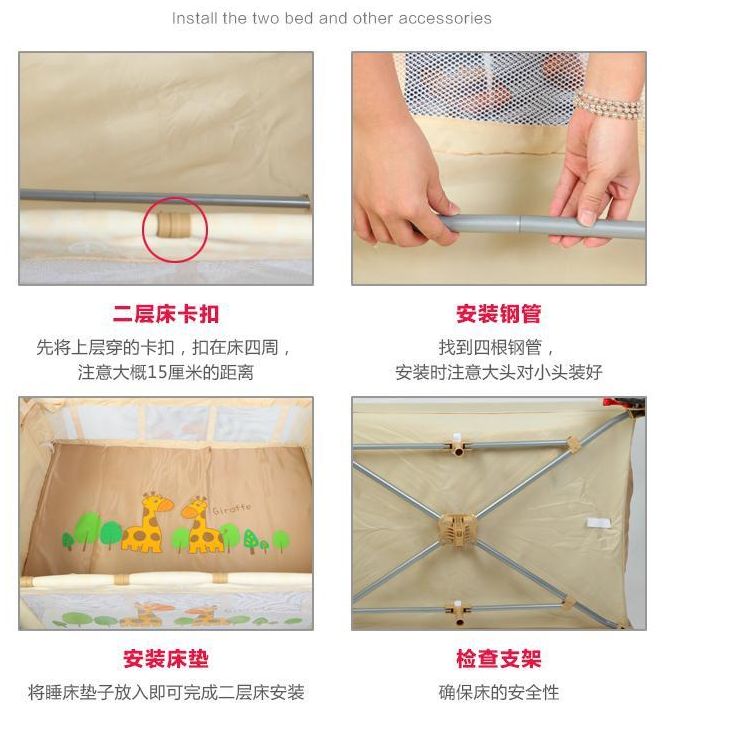 ฺB10103 เตียงplaypen สะดวกพับเก็บได้ สินค้าใหม่คุณภาพดี A2 สีฟ้า