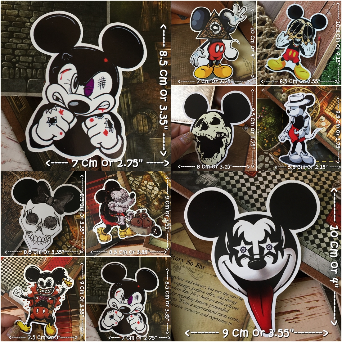 มิคกี้ แนวโหด สติกเกอร์ เคลือบกันน้ำ ติดกระเป๋าเดินทาง มอเตอร์ไซด์ Laptop เคสโทรศัพท์ กระบอกน้ำ Waterproof Decal Sticker