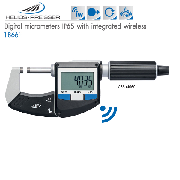 HELIOS-PREISSER,Digital micrometers IP65 with integrated wireless,1866i