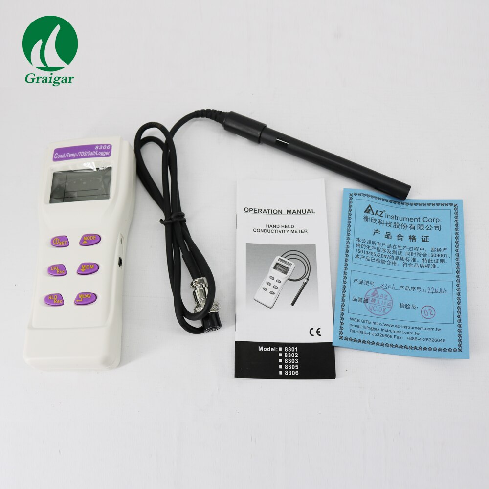 TDS Conductivity Tester,AZ8306 TDS Conductivity Tester Salinity Meter Water Quality Analysis Detector.