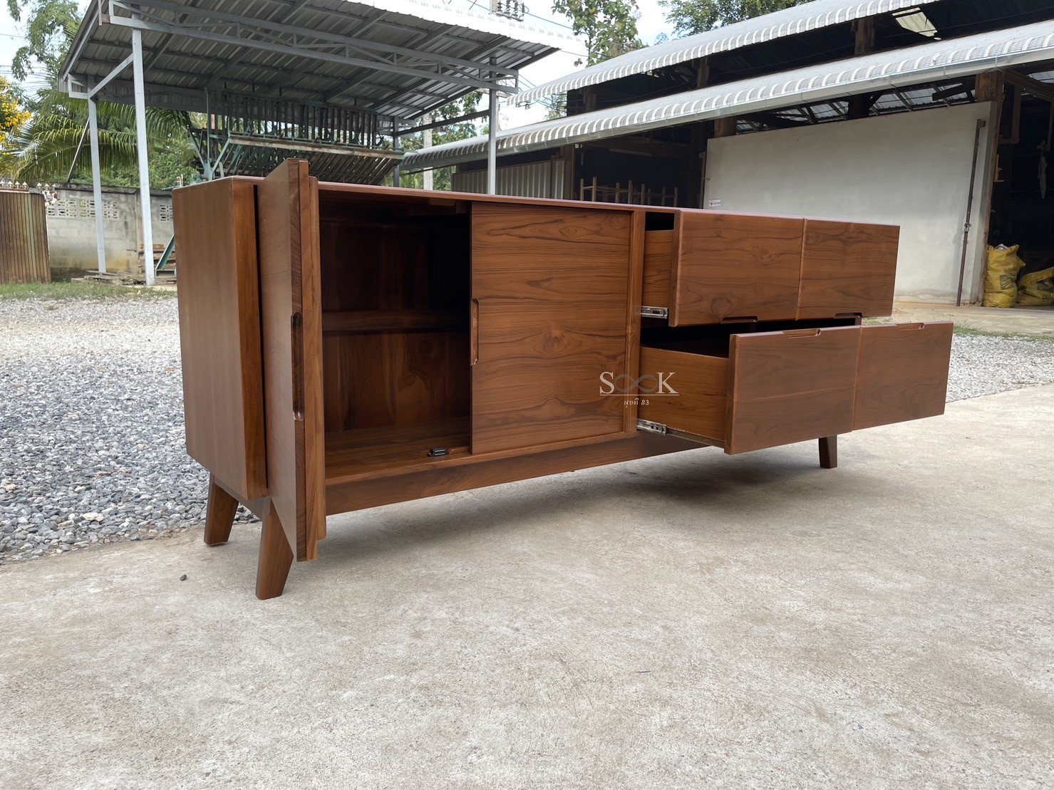 ตู้ไซด์บอร์ดเก็บของวางทีวี