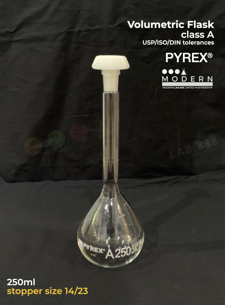 ขวดวัดปริมาตร / Volumetric Flasks, Class A (Batch Certificate), PYREX