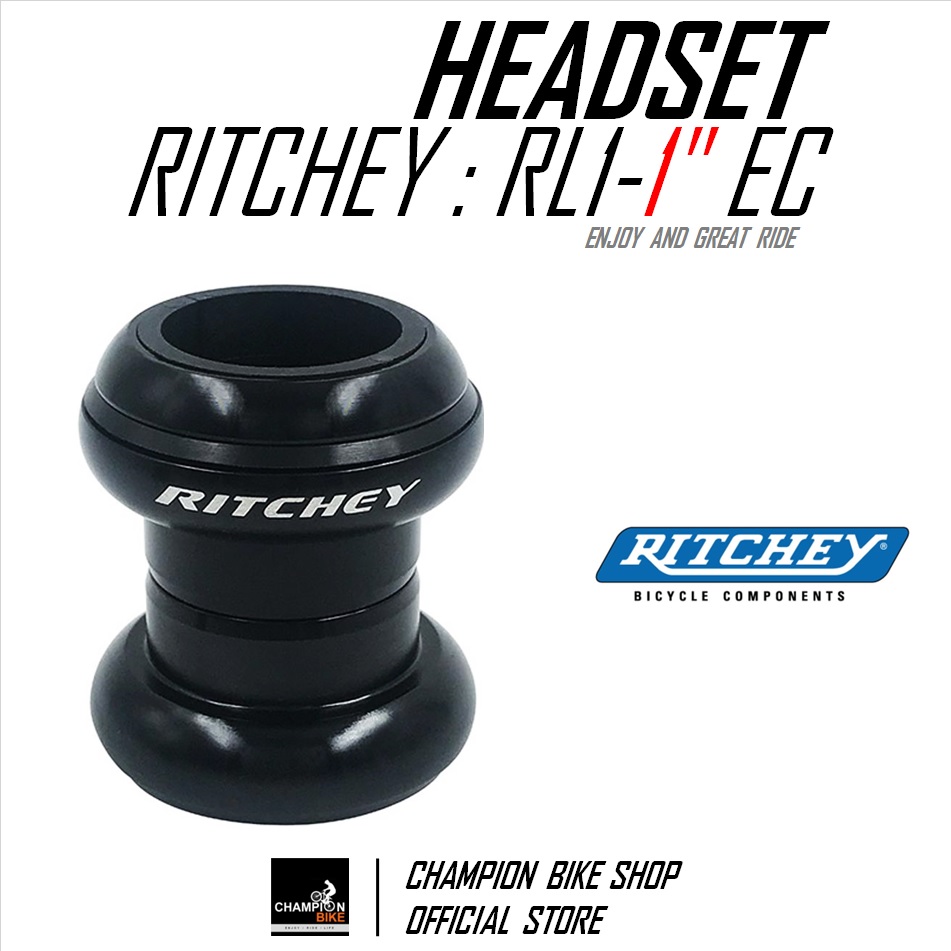 ลูกปืนคอ 1 นิ้ว RITCHEY : RL1 - 1" EXTERNAL CUP EC THREADLESS HEADSET สีดำ