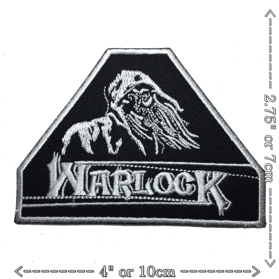 Warlock ตัวรีดติดเสื้อ อาร์มรีด อาร์มปัก ตกแต่งเสื้อผ้า หมวก กระเป๋า แจ๊คเก็ตยีนส์ Rock Iron on Embroidered Patch