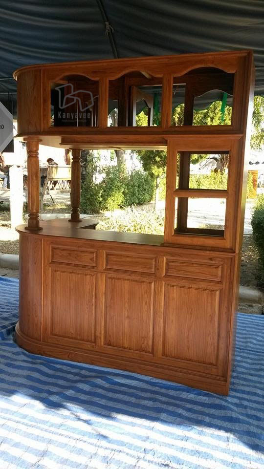 ตู้เคาน์เตอร์บาร์ไม้สัก