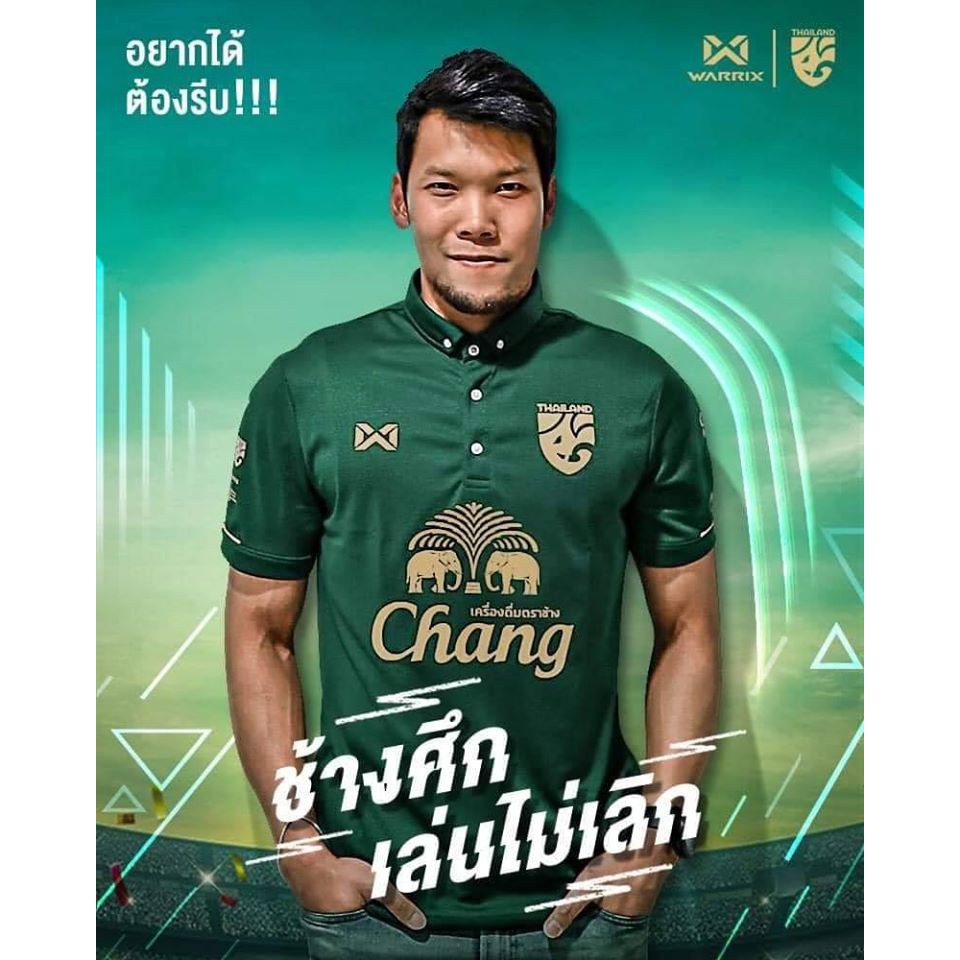 พร้อมส่ง - WARRIX เสื้อช้างศึก สีเขียว #เล่นไม่เลิก ลิขสิทธิ์แท้ 100% #เสื้อโปโลช้างศึกเล่นไม่เลิก