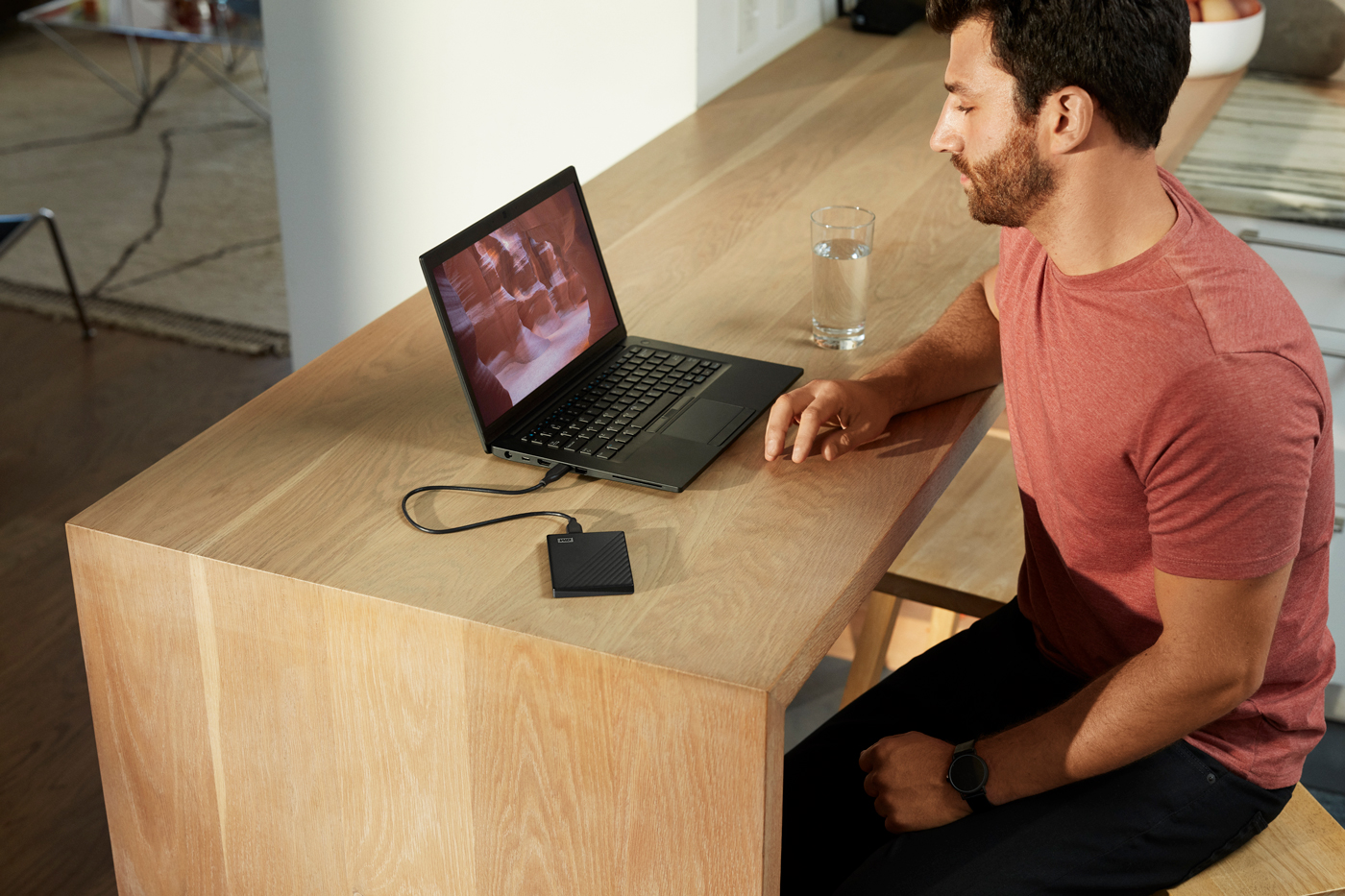 WD My Passport HDD 1TB 2TB 4TB 5TB External Harddisk ฮาร์ดดิสพกพา Black สีดำ ,USB 3.2 Gen 1 , USB A 2.0 Western Digital