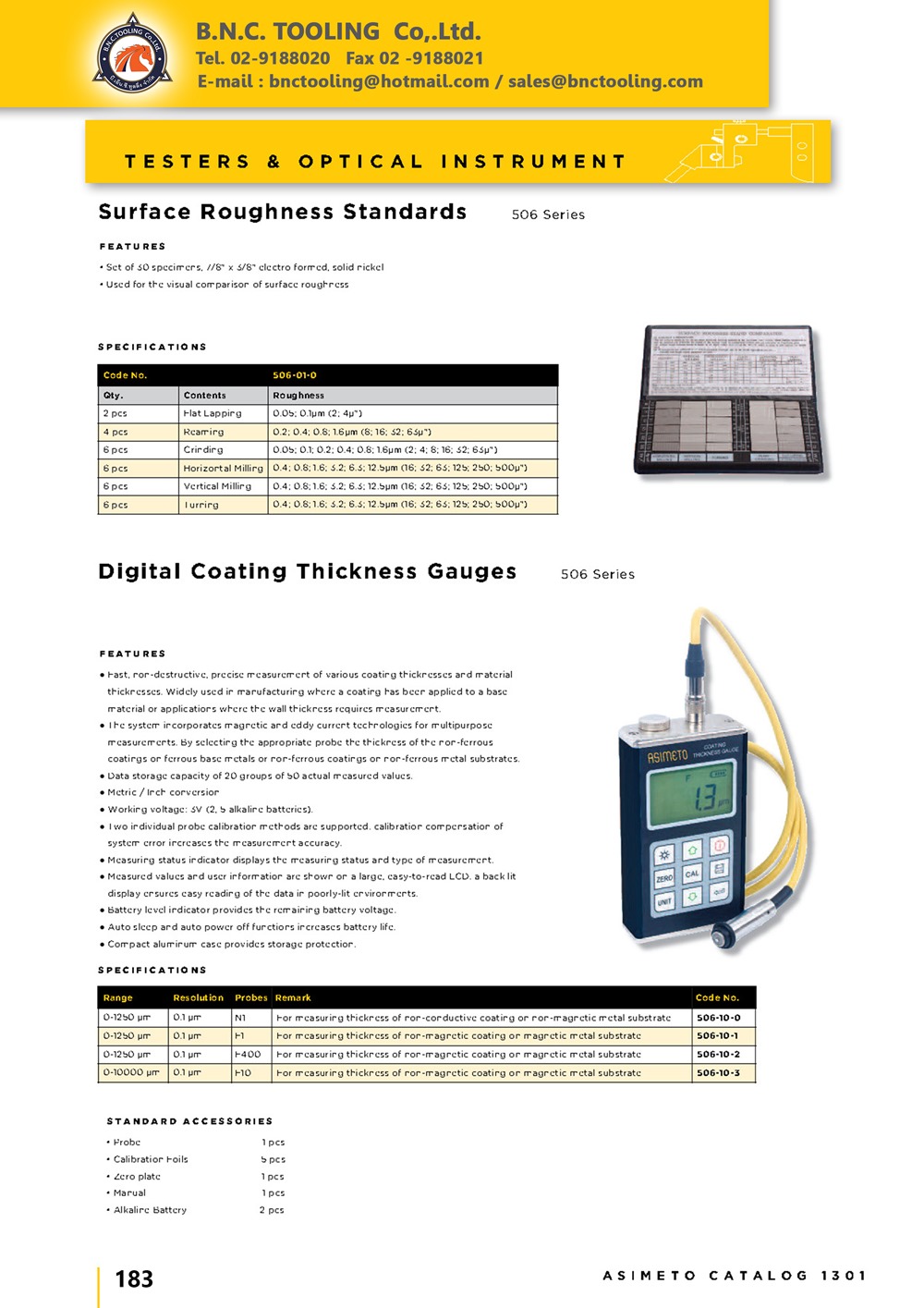 ASIMETO,P183,Surface Roughness Standards,506-01-0