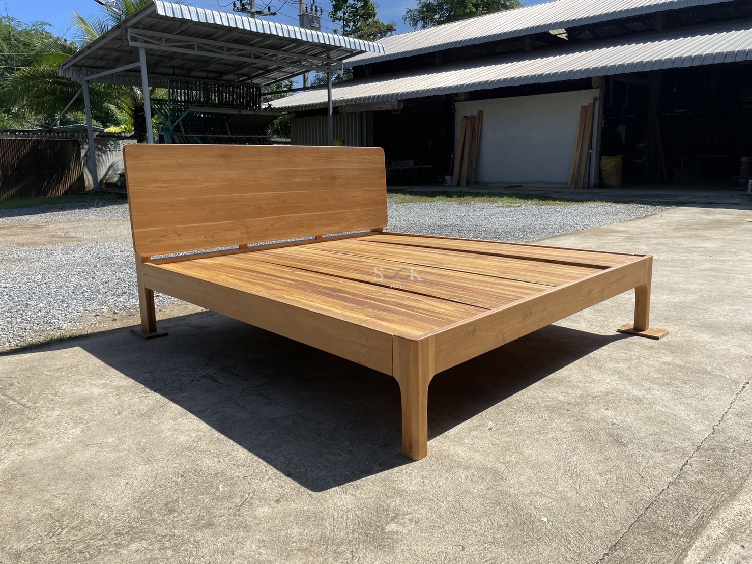 เตียงหัวทึบขาเว้า (สีสัก)