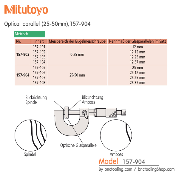 Mitutoyo,optical parallel (25-50mm),157-904