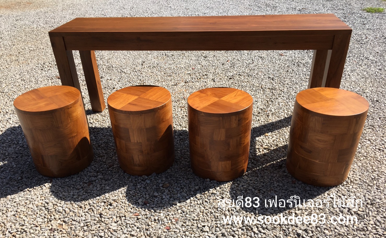 ชุดโต๊ะกินข้าวบาร์ญี่ปุ่น เก้าอี้กระบอก 4 ตัว