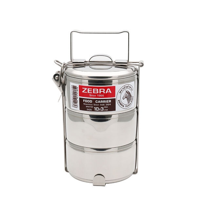 Zebra ปิ่นโต รุ่น Classic 10 ซม. มีขา ตราหัวม้าลาย