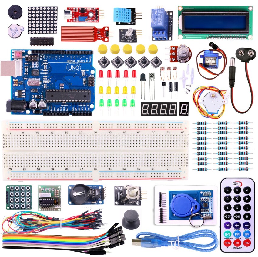 ชุดเรียนรู้UNO R3 KIT Upgraded version for Arduino Starter Kit RFID Learn Suite Stepper Motor +I2C LCD1602 ชุดคิท